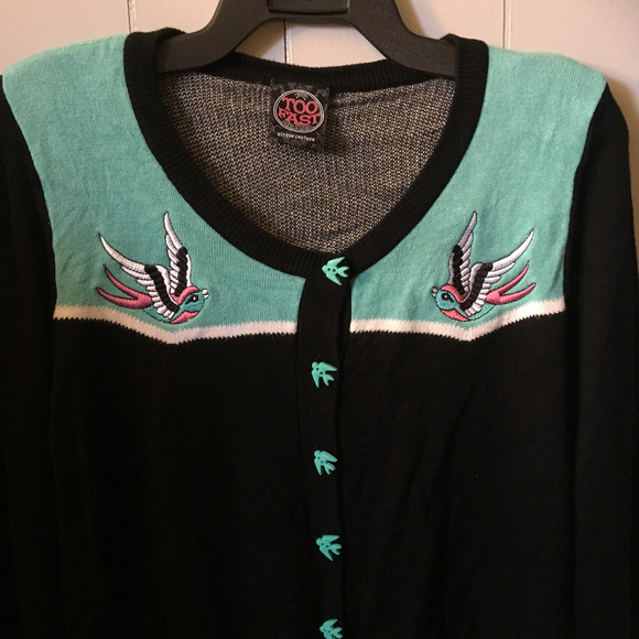 Hot Topic Sweaters - Too Fast Rockabilly Sparrow Cardigan